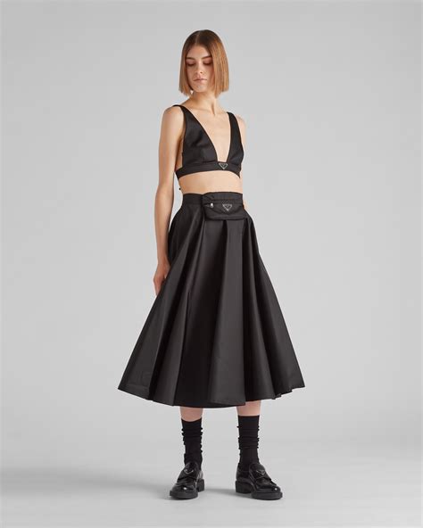 prada velvet skirt|Prada nylon skirt.